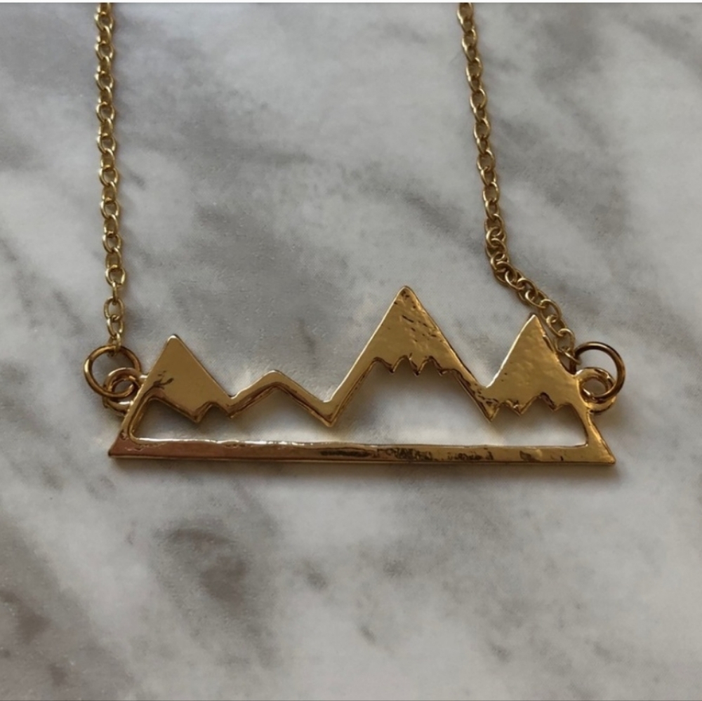'Gold' Plated Mountain Pendant Necklace